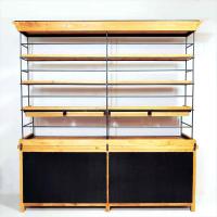 【KENAS】ケナス メッシュドダブル カップボード 古材/アイアン インダストリアル シェルフ