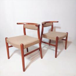 青林製作所 チーク材ダイニングチェア2脚/ヴィンテージ ジャパニーズモダン 検)日田工芸 山品木工