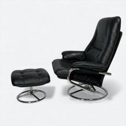 FRANCE BED(フランスベッド)　取扱 ヴィンテージ レザーパーソナルチェア/オットマンセット