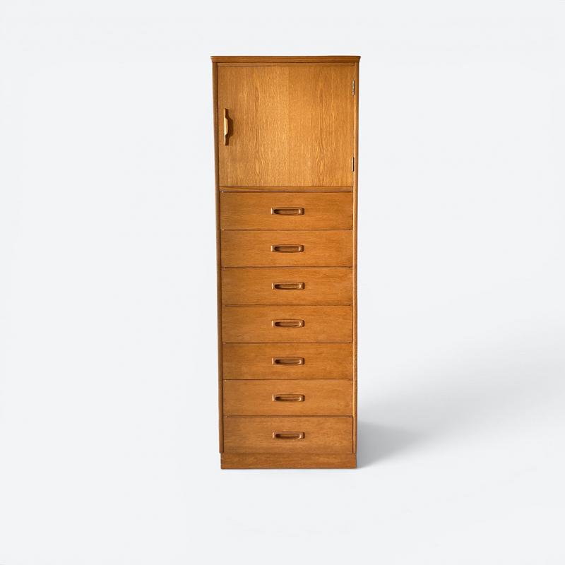 ジャパン ヴィンテージ ハイチェスト オーク材突板 レトロ キャビネット