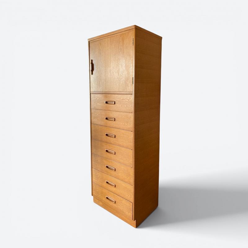 ジャパン ヴィンテージ ハイチェスト オーク材突板 レトロ キャビネット