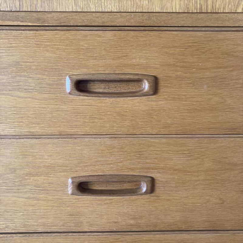 ジャパン ヴィンテージ ハイチェスト オーク材突板 レトロ キャビネット