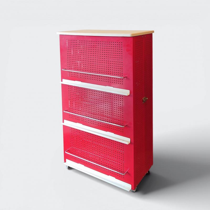 スチール製レコード・マガジンディスプレイ マルチワゴンラック CD・本・DVD収納 ポップ デザイン