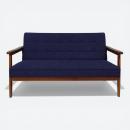 【カリモク60】karimoku Kチェア 2シーター タープブルー ファブリック ソファ