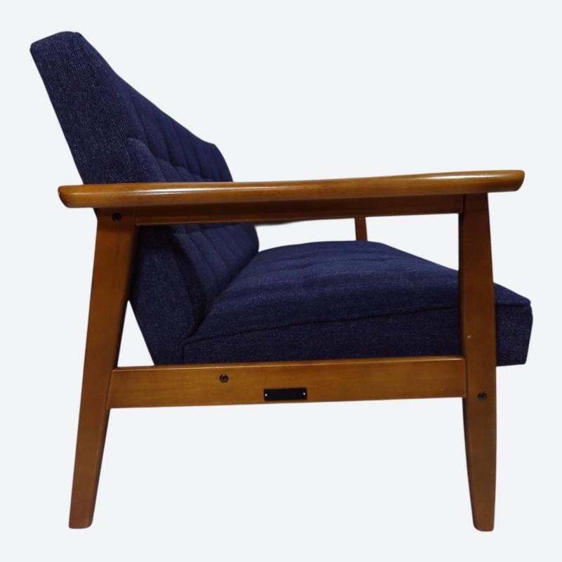 【カリモク60】karimoku Kチェア 2シーター タープブルー ファブリック ソファ