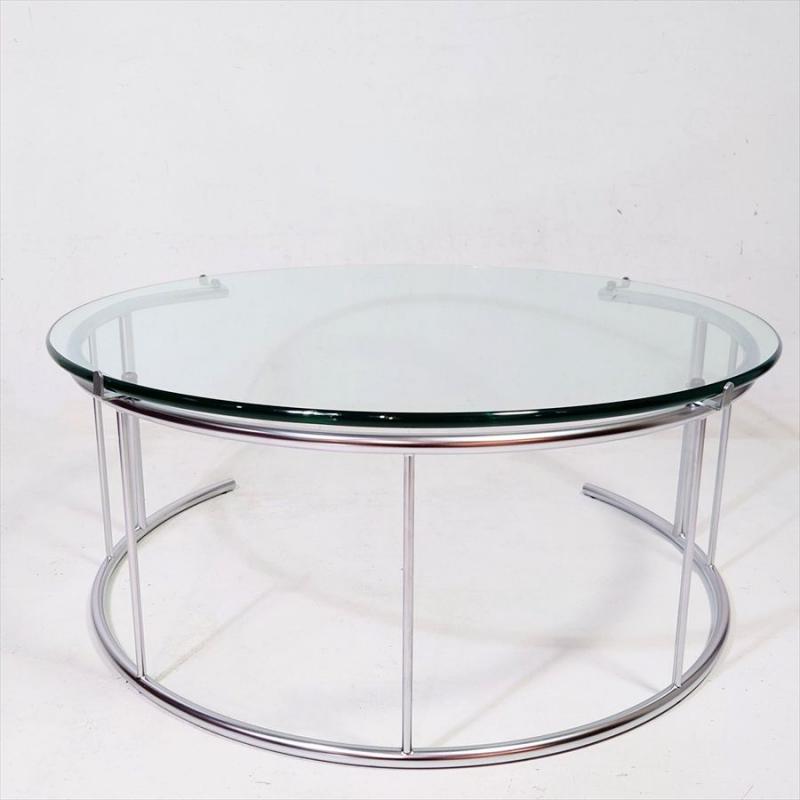 フクラ【HUKLA】TMRC ガラステーブル [フレーム廃盤カラー] センター ラウンド サークル ローテーブル