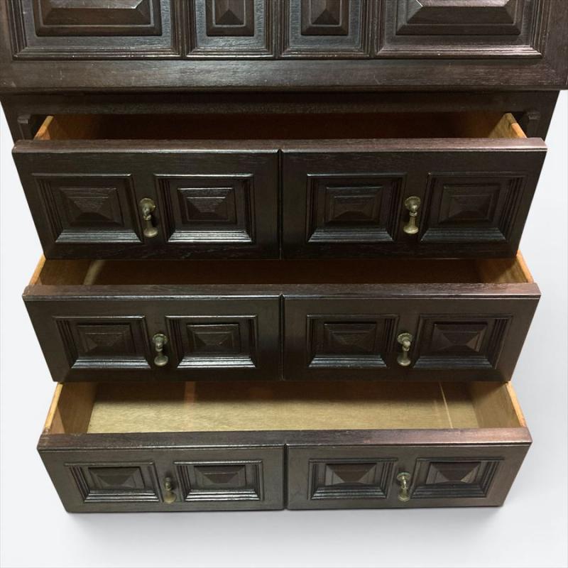 ヴィンテージ ライティングビューロー ナラ無垢材 デスク 机