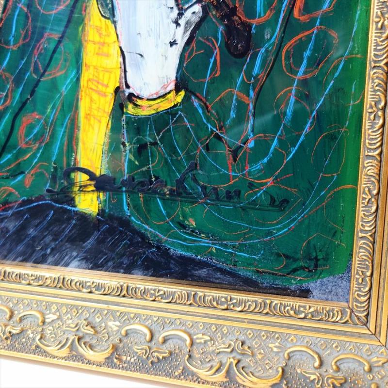 大野剛正「音合せ」アクラス画 変形約60号 日本国際美術協会理事