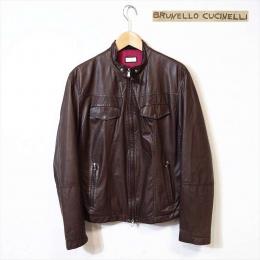 ブルネロクチネリ【Brunello Cucinelli】レザージャケット イタリア製 M　牛革 ブルゾン