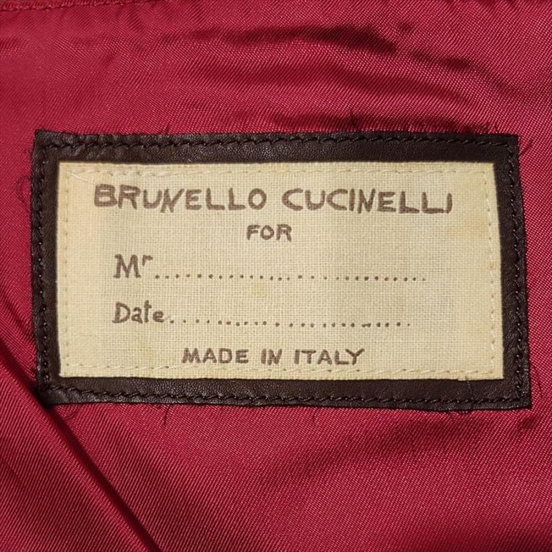 ブルネロクチネリ【Brunello Cucinelli】レザージャケット イタリア製 M　牛革 ブルゾン