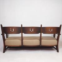 神戸 永田良介商店 ナラ材 タツ型ソファ 楢 オーク 無垢材 洋家具 肘掛け長椅子