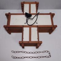 ヤマギワ【yamagiwa】木製シェード4灯ペンダントライト ヴィンテージ ジャパニーズモダン