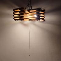 ヤマギワ【yamagiwa】木製シェード4灯ペンダントライト ヴィンテージ ジャパニーズモダン